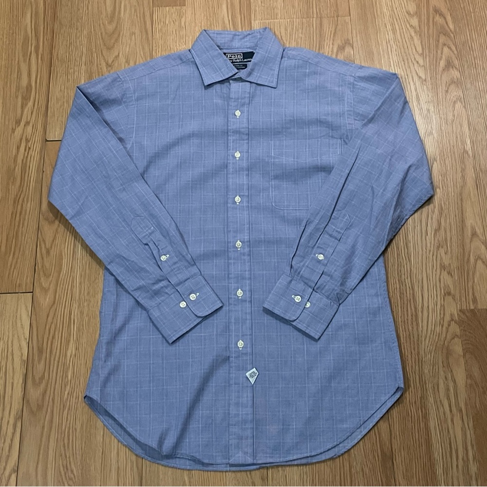 Polo Ralph Lauren Men’s 15.5x32/33 Long Sleeve Button Down Shirt Blue Phillip